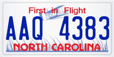 NC license plate AAQ4383