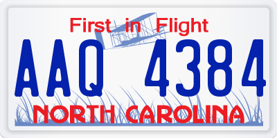 NC license plate AAQ4384