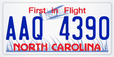 NC license plate AAQ4390