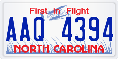 NC license plate AAQ4394