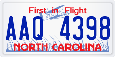 NC license plate AAQ4398