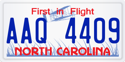 NC license plate AAQ4409