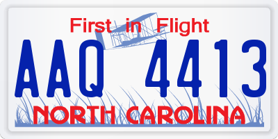 NC license plate AAQ4413