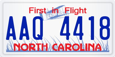 NC license plate AAQ4418