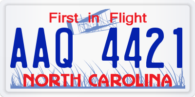 NC license plate AAQ4421