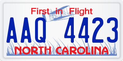 NC license plate AAQ4423