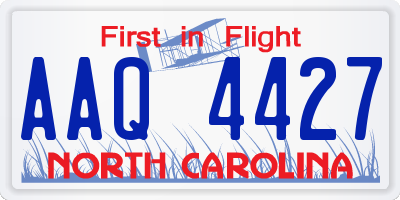 NC license plate AAQ4427