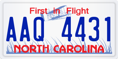 NC license plate AAQ4431