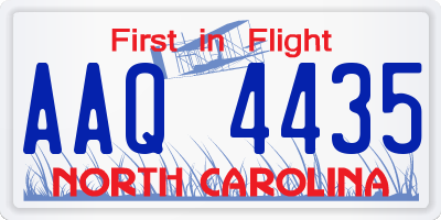NC license plate AAQ4435