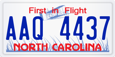 NC license plate AAQ4437
