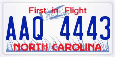 NC license plate AAQ4443