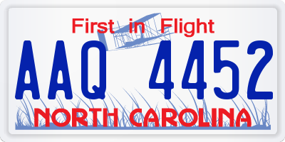 NC license plate AAQ4452