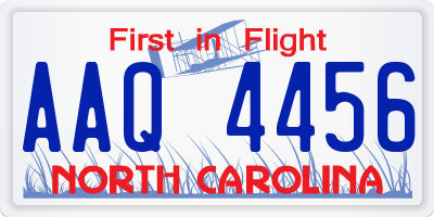 NC license plate AAQ4456