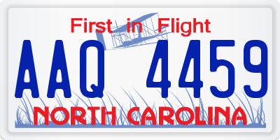NC license plate AAQ4459