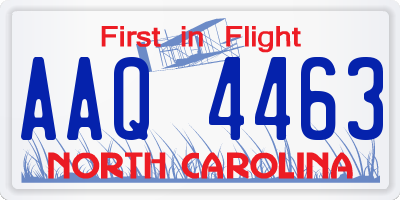 NC license plate AAQ4463