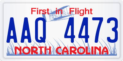 NC license plate AAQ4473
