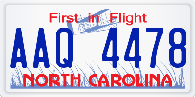 NC license plate AAQ4478