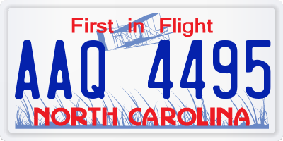 NC license plate AAQ4495