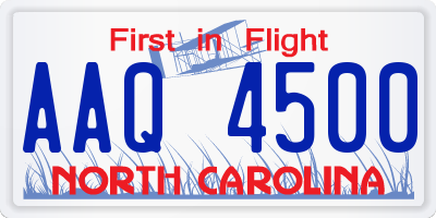 NC license plate AAQ4500