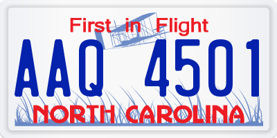 NC license plate AAQ4501