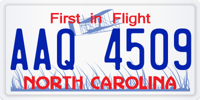 NC license plate AAQ4509