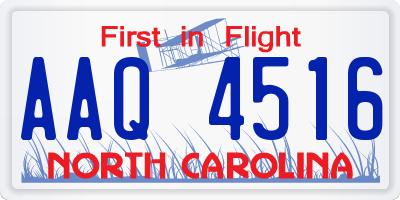 NC license plate AAQ4516