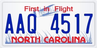 NC license plate AAQ4517