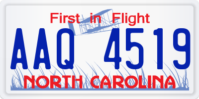 NC license plate AAQ4519