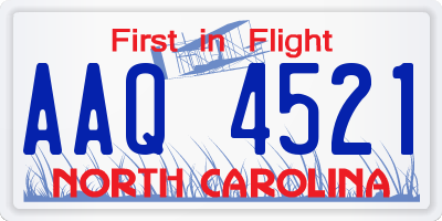 NC license plate AAQ4521