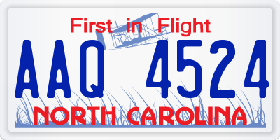 NC license plate AAQ4524