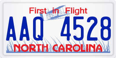NC license plate AAQ4528