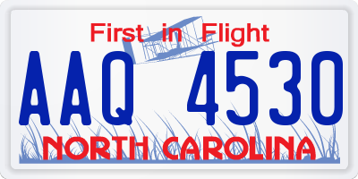 NC license plate AAQ4530