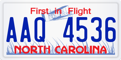 NC license plate AAQ4536