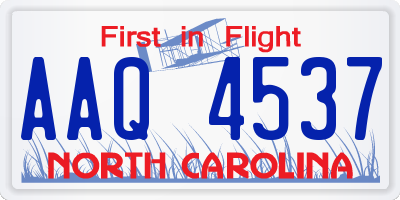 NC license plate AAQ4537