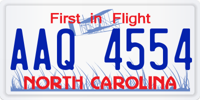 NC license plate AAQ4554