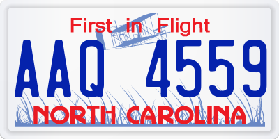 NC license plate AAQ4559