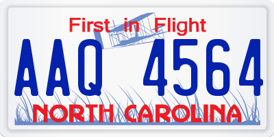 NC license plate AAQ4564