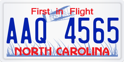 NC license plate AAQ4565