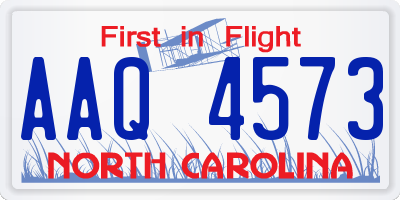 NC license plate AAQ4573