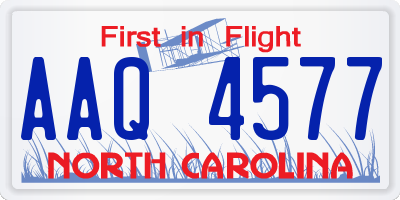 NC license plate AAQ4577