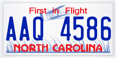 NC license plate AAQ4586