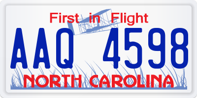 NC license plate AAQ4598