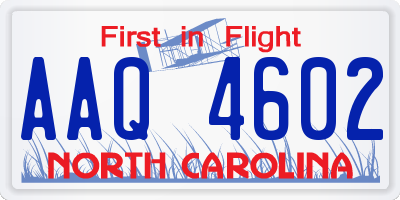 NC license plate AAQ4602