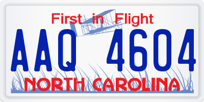 NC license plate AAQ4604
