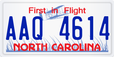 NC license plate AAQ4614