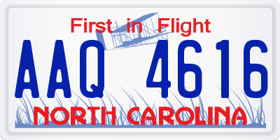 NC license plate AAQ4616