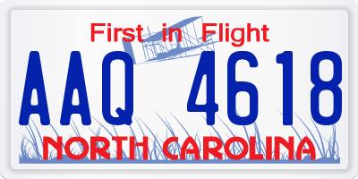 NC license plate AAQ4618