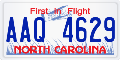 NC license plate AAQ4629