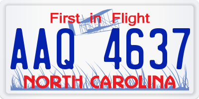 NC license plate AAQ4637