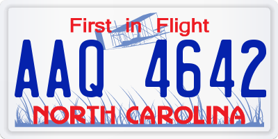 NC license plate AAQ4642